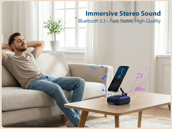 cell phone stand with speaker