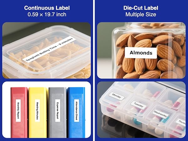 Works with die-cut and continuous labels