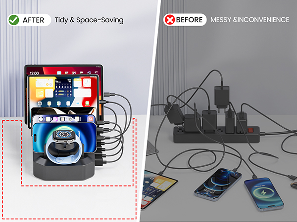 charging station for multiple devices android phone charger station organizer