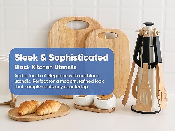 Wooden Cooking Utensils Set White 