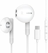 USB C Headphones for iPhone 17 16 15 Pro Max Plus iPad Pro USB C Earphones with Microphone Volume...