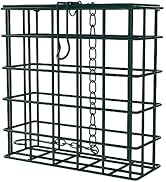 MEKKAPRO Suet Feeder with Hanging Metal Roof, One Suet Capacity, Suet Bird Feeder for Outside Han...