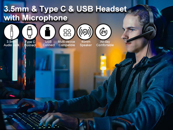 one ear headset with mic