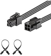 J&D (2 Pack) ATX 4 Pin CPU Male to Female Extension Cable –, 8 inch