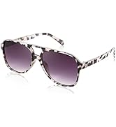 FEISEDY Vintage Retro 70s Plastic Aviator Sunglasses Women Men Classic Large Squared Frame B2751