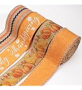 LaRibbons Fall Burlap Plaid Ribbon Wired 2 1/2