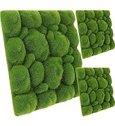 Green Home Decor Artificial Moss for Planters, 3pcs 11.8x11.8 inches Fake Moss Mat, Decorative Fa...