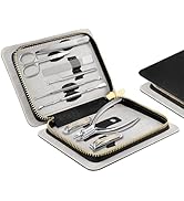 ZIZZON Manicure Set Professional Stainless Steel Toenail and Fingernail Clippers Set 9 in1 Pedicu...