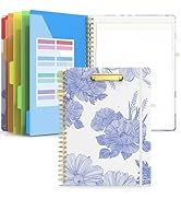Sooez Clipboard Folio with Refillable Notepad, Clipboard Folder with 10 Storage Pockets for Lette...