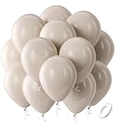 Bezente Light Brown Balloons Latex Party Balloons - 100 Pack 12 inch Round Helium Tan Boho Neutra...