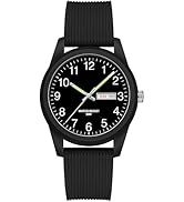 findtime Day Date Watches for Men Easy Read Dial with Luminous Analog Second Hand Gold Arabic Num...