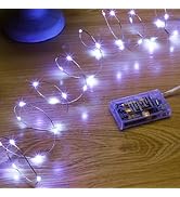 SINAMER White Fairy Lights Battery Operated, Led Mini Twinkle Copper Wire Firefly Starry Lights,W...