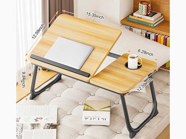 Laptop Desk for Bed, Portable Lap Tray Table with Cup Holder, Laptop Bed Desk Tray
