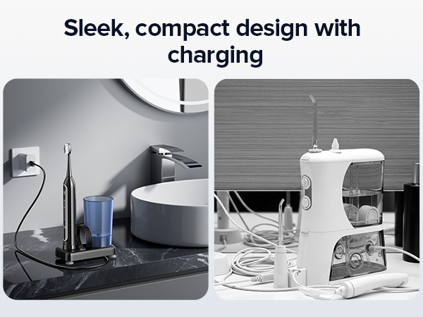 electric toothbrush with water flosser