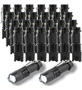 KunHe 24 Pack Small Mini LED Flashlight, Single Mode Zoomable Flashlights AA Battery Powerful Fla...