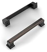 Amerdeco 10 Pack Oil Rubbed Bronze 5 Inch(128mm) Hole Centers Kitchen Cabinet Pulls Cabinet Hardw...