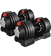 Yaheetech Adjustable Dumbbell Set 40LB/52.5LB/90LB Adjustable Dumbbells Fast Adjust Dumbbell Weig...