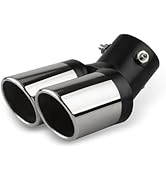 Arwrilt Dual Exhaust Tip, Stainless Steel Bending Muffler Exhaust with Bolt, 2.5" Inlet Dual Tail...