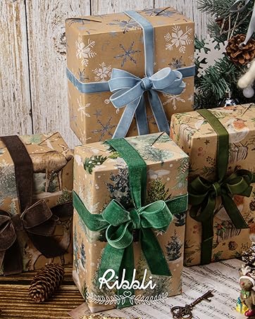 2024 kraft wrapping paper and velvet ribbon