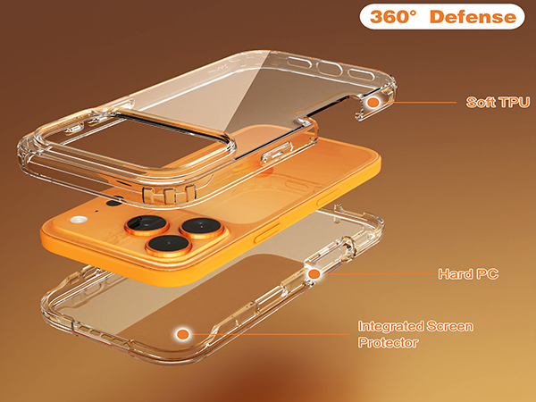 IDweel for iPhone 17 Pro Max Case with Build in Screen Protector