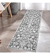 Pauwer Vintage Flower Runner Rug, Distressed Medallion Area Rug, Washable Carpet Runner for Kitch...