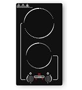 GIHETKUT Double Induction Cooktop, 110V 2300W hot plate with LED Touch Screen, 9 Power Levels, Ki...