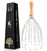 USAGA 28 Fingers Head Massager Head Scratcher Scalp Massager for Head Body Relaxing Wood Handle (...