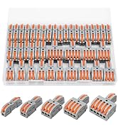 Linkstyle 40Pcs Lever Wire Connectors, Compact Splicing Kit Mini Quick Electrical Push in Connect...