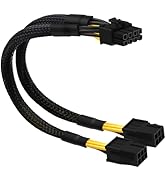 COMeap 6 Pin to 8 Pin GPU Adapter, Dual 6 Pin Female to 8 Pin Male GPU Power Sleeved Cable 9.5-in...