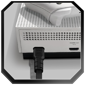 Next-gen console plugged in using a ps5 power cord for consistent power.