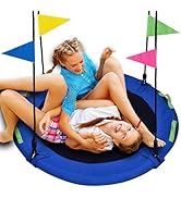 HeyZoo 48 inch Tree Swing, Larger Saucer Flying Swing for Whole Family, 900lbs Weight Capacity, w...