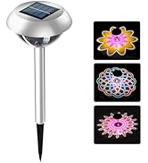 LAVAED Solar Light Outdoor Waterproof,Solar Powered Garden Lights Stainless Steel LED Outside Wal...