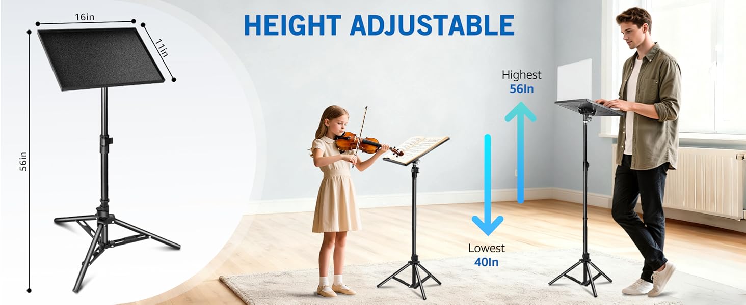 Adjustable Height from 40 to 56 Inch
