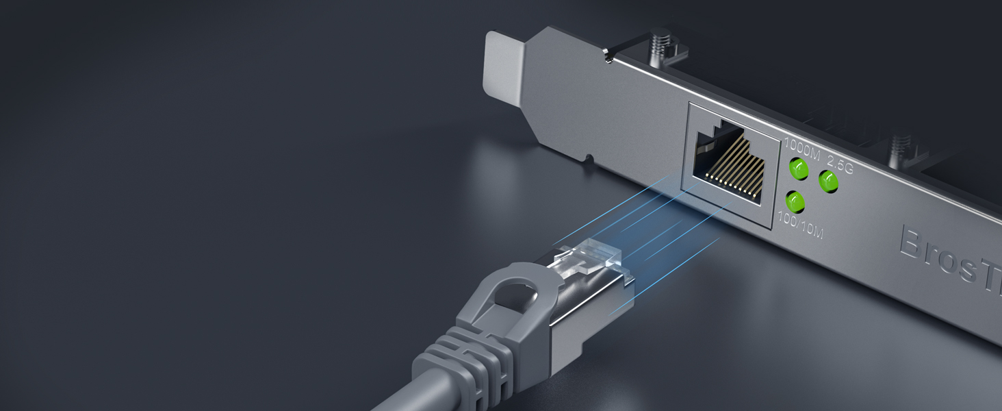2.5GB PCIe Network Card Works with Existing Cat5e Cables with No Cat6 Wiring Upgrade Needed