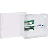 ICC 14” Plastic Structured Wiring Enclosure with Cover, Media Enclosure with CAT6 8-Port PoE++, 1...