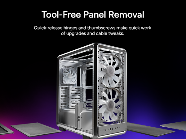 MasterFrame 500 Mesh ARGB Silver-Tool-Free Panel Removal