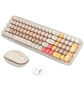 Keyboard Mouse Wireless, Slim Compact Silent 2.4G Cute 84 Keys Keyboard for PC, Notebook, MacBook...