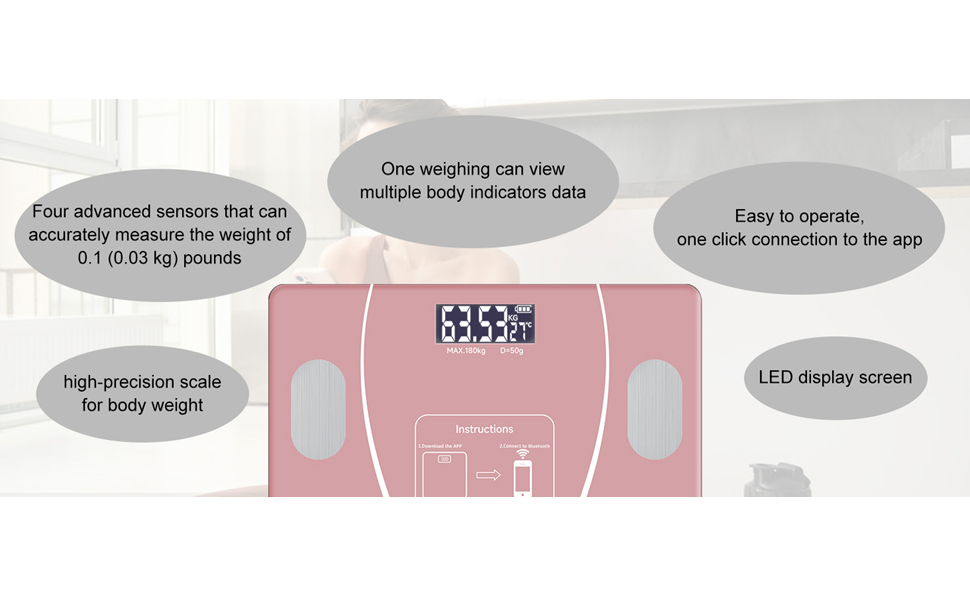 Pink body fat scale