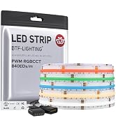 BTF-LIGHTING FCOB COB RGBCCT Color Changing LED Strip,UL Listed 840LED/m High Density 16.4FT RGB+...