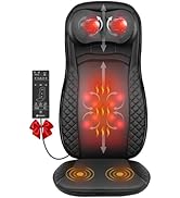 CooCoCo Shiatsu Back Massager with Heat, Gifts for Men Women, Deep Kneading Massage Chair Pad for...