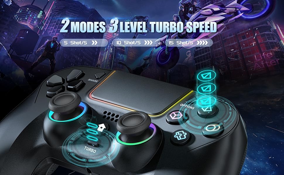 LED Wireless Controller for PS5 with Hall Effect Joystick and Trigger