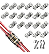 Low Voltage Wire Connectors, 2 Pin Quick Solderless Wire Splice Connectors, 2 Way I Type Wire Tap...