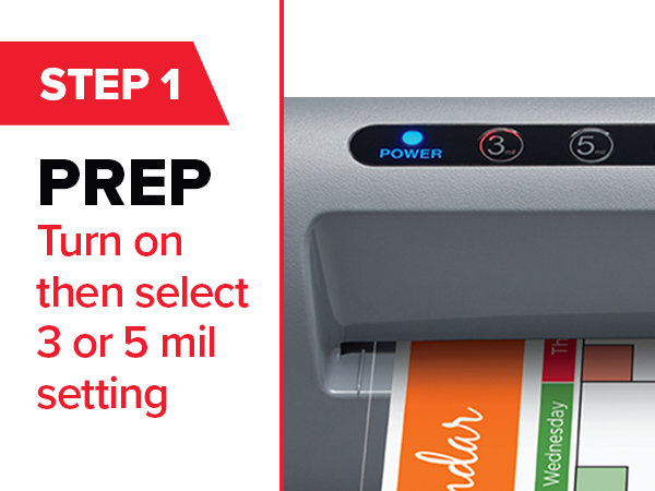 Step 1 Prep turn on then select 3 or 5 mil setting