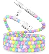 iMangoo 6ft USB A to USB C Cable Tangle-Free Cute Colorful Beaded Cables for Carplay Car Play Cor...