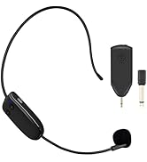 ZOWEETEK Wireless Microphone Headset,UHF Headset Mic System,165ft Range,Support Voice Amplifier,P...