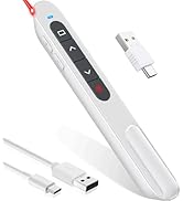 Presentation Clicker with Red Pointer, Rechargeable Wireless Presenter for PowerPoint Presentatio...