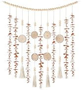 Dahey Boho Fall Hanging Artificial Eucalyptus Wall Decor 31'' Fake Plant | Orange Plastic Fall Le...