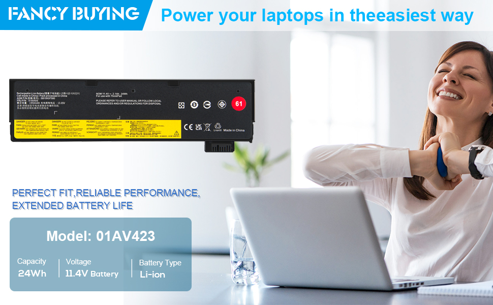 Lenovo ThinkPad A485 T470 T570 T480 T580 P51S P52S TP25 X260 Series battery