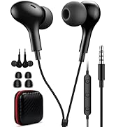 3.5mm Wired Earbuds with Mic for Chormebook PC,Magnetic In Ear Buds for Moto G Stylus Power Paly ...