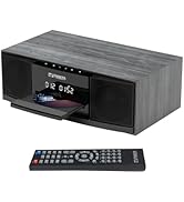 Vintage Bluetooth Stereo System for Home, THINKYA 30W RMS Micro HiFi Systems CD Player Dual 3” Ba...
